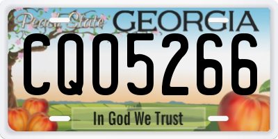 GA license plate CQO5266