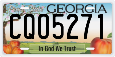 GA license plate CQO5271