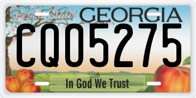 GA license plate CQO5275