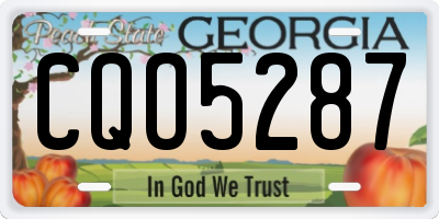 GA license plate CQO5287