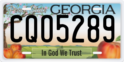 GA license plate CQO5289