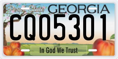 GA license plate CQO5301