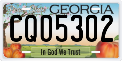 GA license plate CQO5302