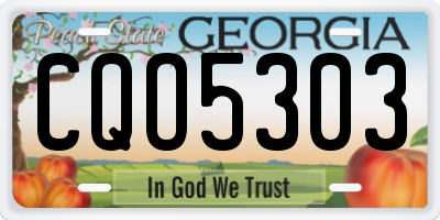 GA license plate CQO5303