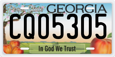 GA license plate CQO5305