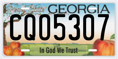 GA license plate CQO5307