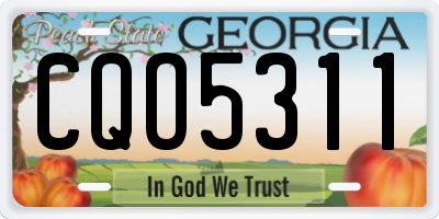 GA license plate CQO5311