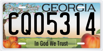 GA license plate CQO5314