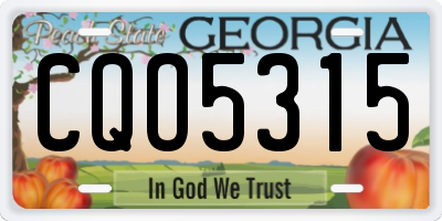 GA license plate CQO5315