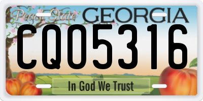 GA license plate CQO5316