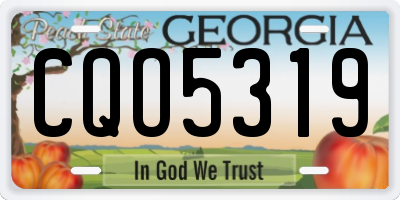 GA license plate CQO5319