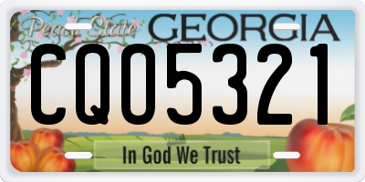 GA license plate CQO5321