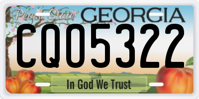 GA license plate CQO5322