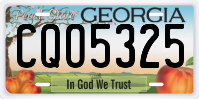 GA license plate CQO5325