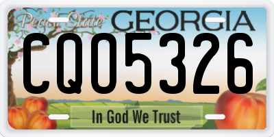 GA license plate CQO5326