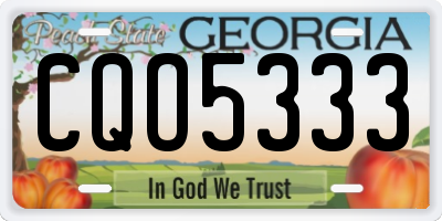 GA license plate CQO5333