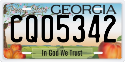 GA license plate CQO5342