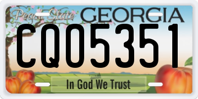 GA license plate CQO5351