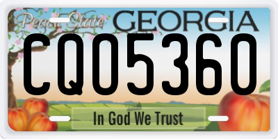 GA license plate CQO5360