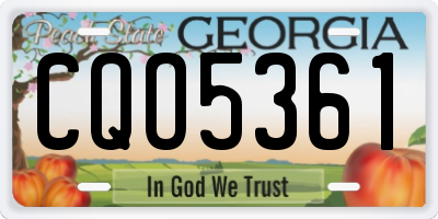 GA license plate CQO5361