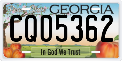 GA license plate CQO5362