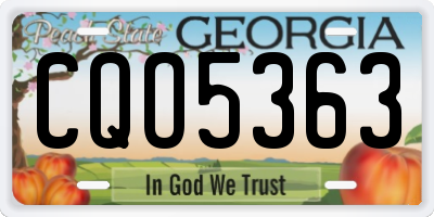 GA license plate CQO5363