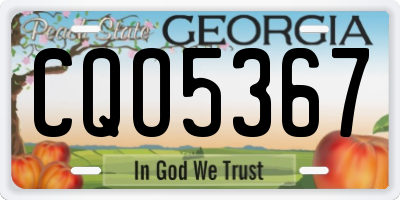 GA license plate CQO5367