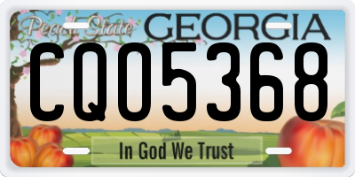 GA license plate CQO5368