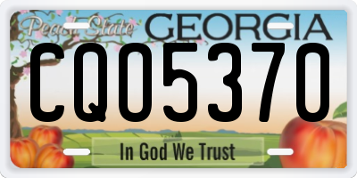 GA license plate CQO5370