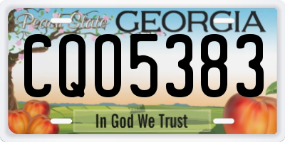 GA license plate CQO5383