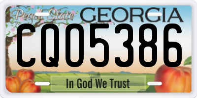 GA license plate CQO5386