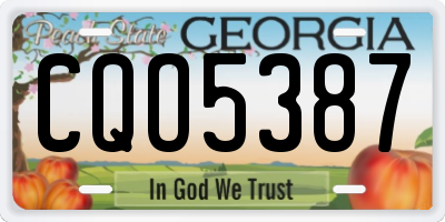 GA license plate CQO5387