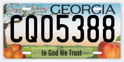 GA license plate CQO5388