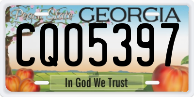GA license plate CQO5397