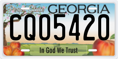GA license plate CQO5420