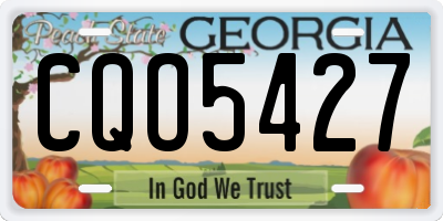 GA license plate CQO5427