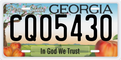GA license plate CQO5430