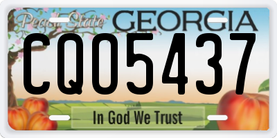GA license plate CQO5437