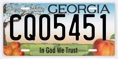 GA license plate CQO5451