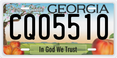 GA license plate CQO5510