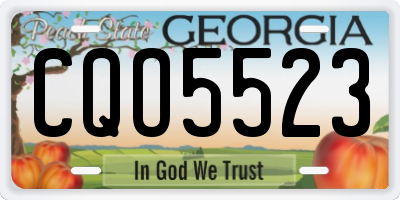GA license plate CQO5523