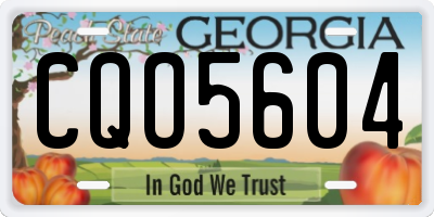 GA license plate CQO5604