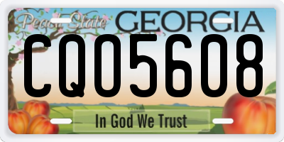 GA license plate CQO5608