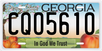 GA license plate CQO5610