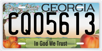 GA license plate CQO5613