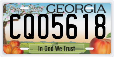 GA license plate CQO5618