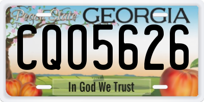 GA license plate CQO5626