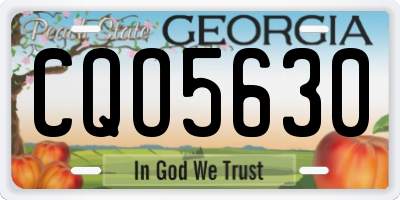 GA license plate CQO5630