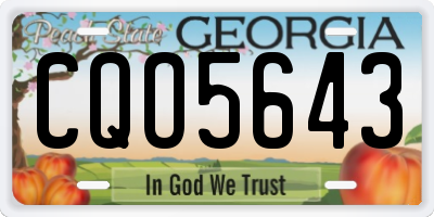 GA license plate CQO5643