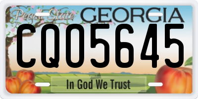 GA license plate CQO5645